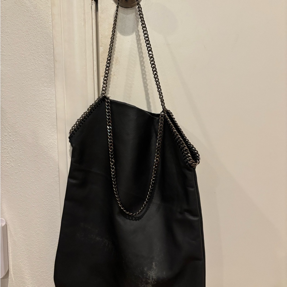 Stella McCartney Falabella Style Leather Tote Bag Shoulder Bag Chain Accents